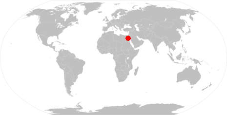 World map and dot on New York
