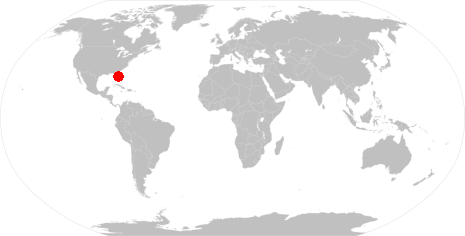 Un punto en el mapa mundial.