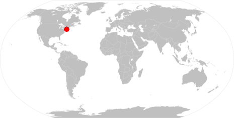 Un punto en el mapa mundial.