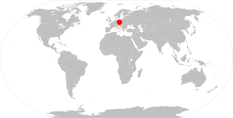 World map and dot on New York