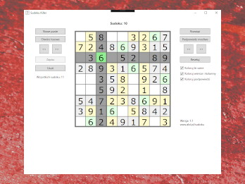 Sudoku Killer - program analizujący układankę logiczną.