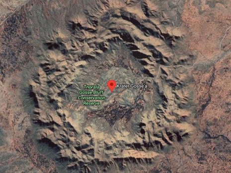 Zdjęcie satelitarne krateru w Australii