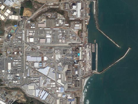 Zdjecie satelitarne japońskiej elektrowni atomowej w Fokuschimie.