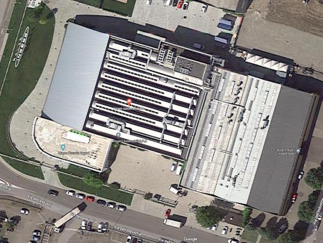 Zdjęcie satelitarne fabryki samogodów Pagani