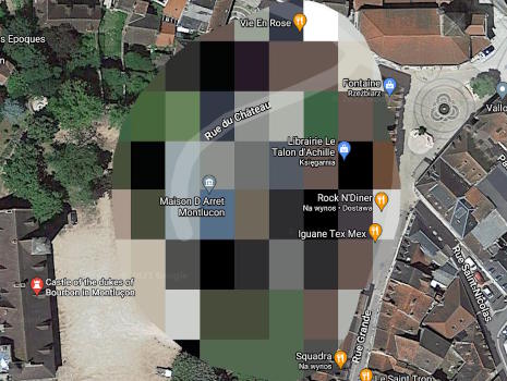 Zdjęcie satelitarne więzienia w Montlucon
