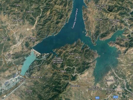 Zapora Tarbela na Google Maps