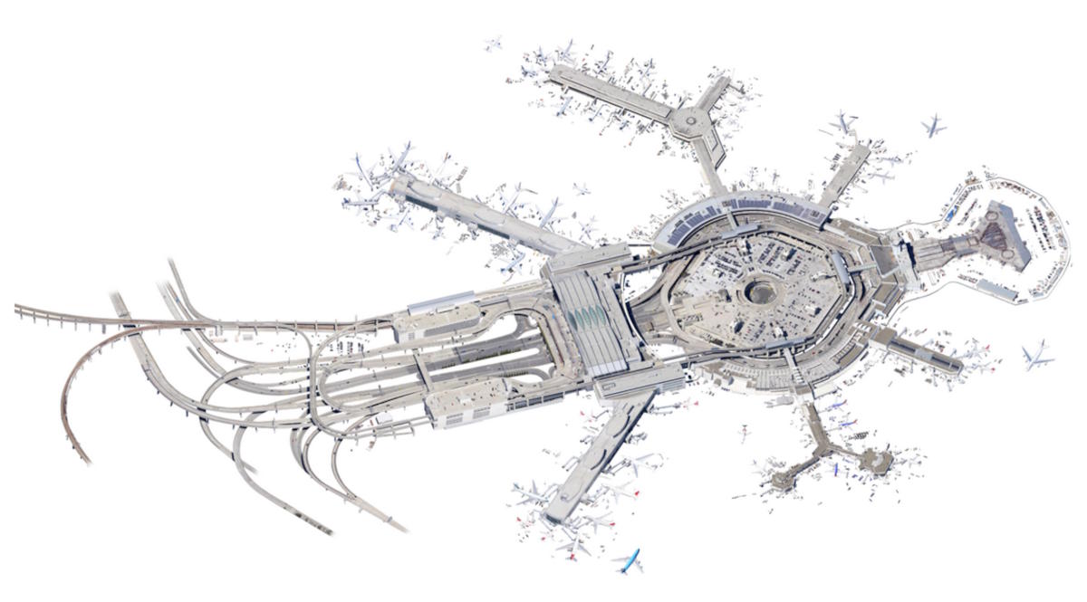 Infrastruktura lotniska wycięta z map Google.
